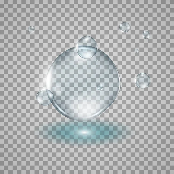 Gotas de agua ilustración realista — Vector de stock