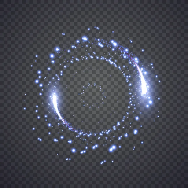 Brillantes luces de polvo estelar círculo. Ilustración aislada sobre fondo — Vector de stock