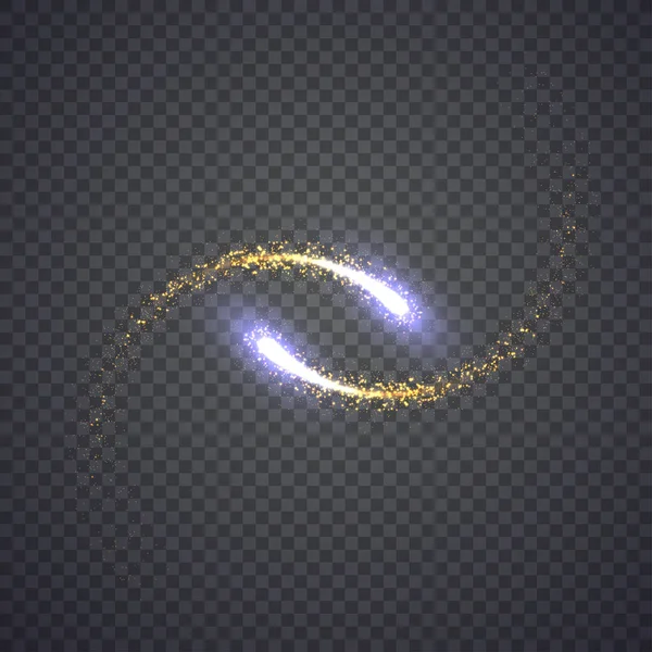 Zlaté třpytivé kruh světla hvězdný prach — Stockový vektor