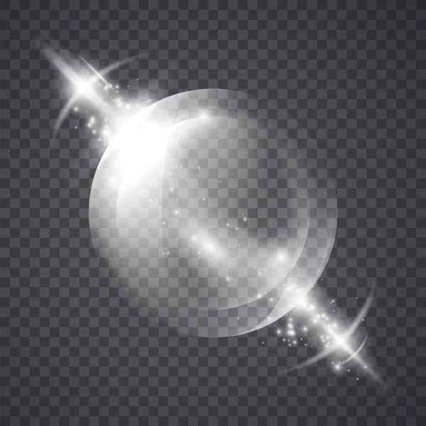 Sphère en verre des effets de lumières incandescentes — Image vectorielle