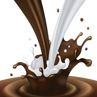 Chocolate and milk splashes clipart