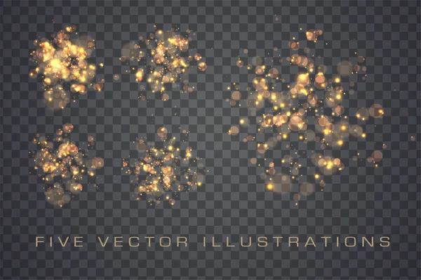 Des effets de lumières dorées — Image vectorielle