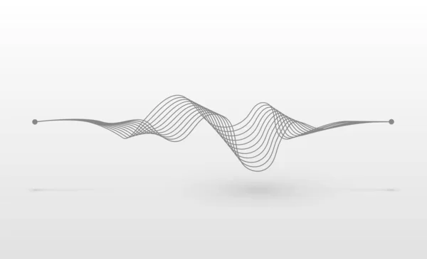 Wireframe sound wave — 스톡 벡터