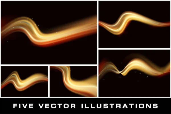 Волшебный Эффект Светящихся Световых Волн Графическая Концепция Дизайна — стоковый вектор