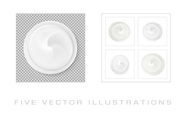 Hygienische Cremes Von Oben Illustration Isoliert Auf Weißem Hintergrund Grafisches — Stockvektor