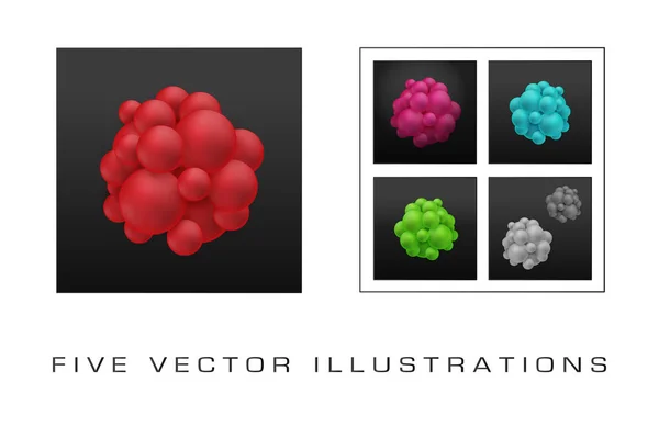 Diseño Moléculas Abstractas Estructura Átomos Ilustración Gráfica Para Diseño — Vector de stock