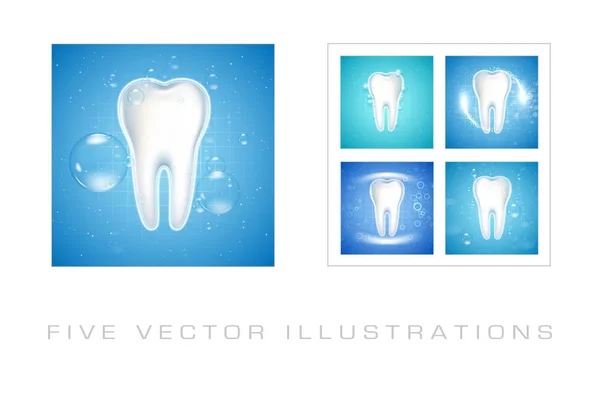 Cuidados Dentários Ícones Dos Dentes Conceito Gráfico Para Seu Design — Vetor de Stock