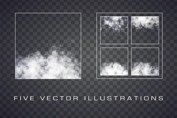 Nebel Oder Rauch Für Ihr Design Illustration Isoliert Auf Transparentem — Stockvektor
