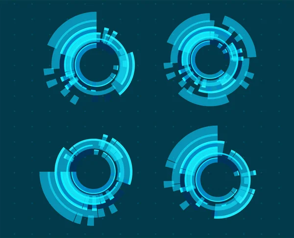 Abstract Technology Illustration Icon Set Circles Design Graphic Concept Your — Stock Vector