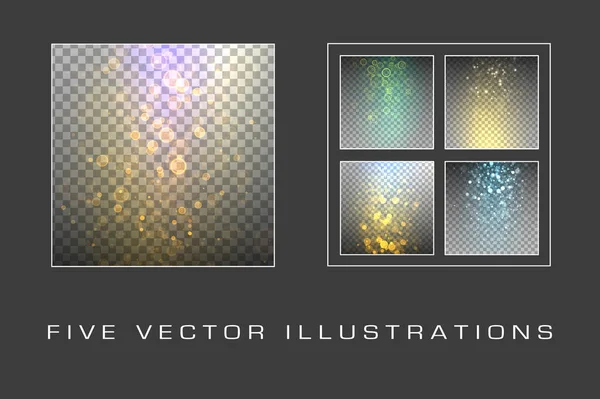 Particules Paillettes Effet Lumière Isolé Sur Fond Transparent Concept Graphique — Image vectorielle