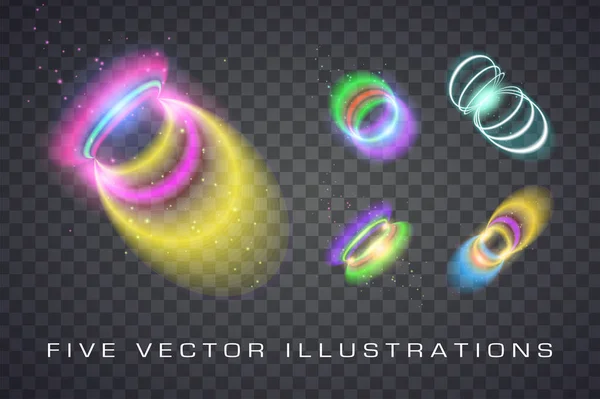 Ilustração Linhas Luz Elemento Dinâmico Criativo Contexto Futurista Abstrato — Vetor de Stock