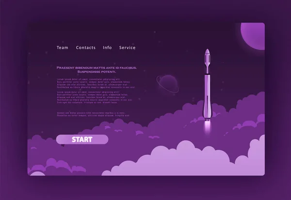 Page Accueil Site Web Pour Lancer Entreprise Sur Internet Concept — Image vectorielle