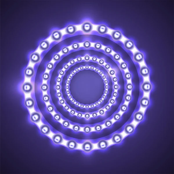 Glinsterende Lichtcirkel Frame Met Gloeilampen Achtergrond Grafisch Concept Voor Ontwerp — Stockvector