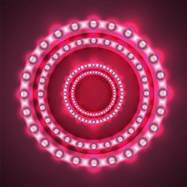Glinsterende Lichtcirkel Frame Met Gloeilampen Achtergrond Grafisch Concept Voor Ontwerp — Stockvector