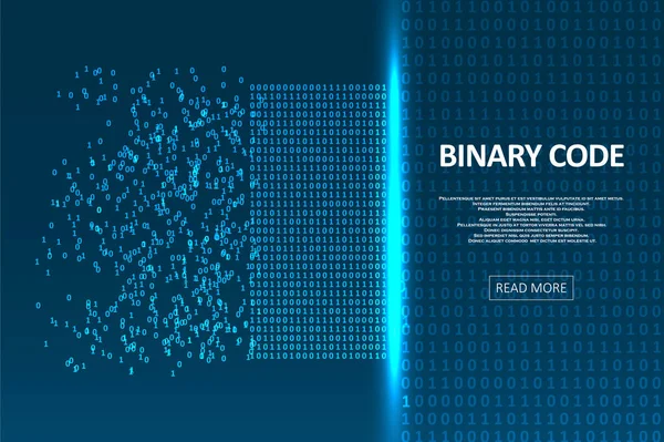 Kunstmatige Intelligentie Machine Learning Abstract Binaire Code Visualisatie Big Data — Stockvector