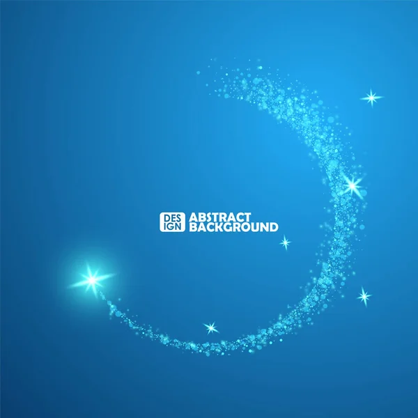 Shining Swirl Light Glowing Magical Wave Glitter Star Graphic Concept — Stock Vector