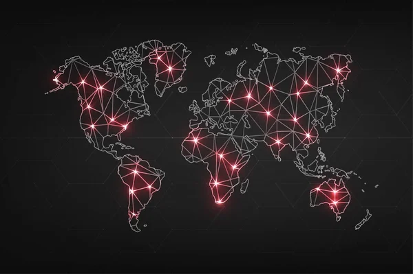 Mapa Abstracto Del Virus Propagación Mundo Epidemia Mapa Mundial Diseño — Archivo Imágenes Vectoriales