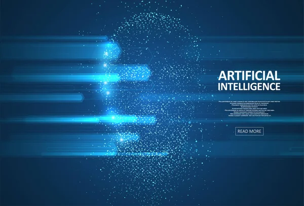 Illustration Intelligence Artificielle Intelligence Artificielle Concept Apprentissage Automatique Code Informatique — Image vectorielle