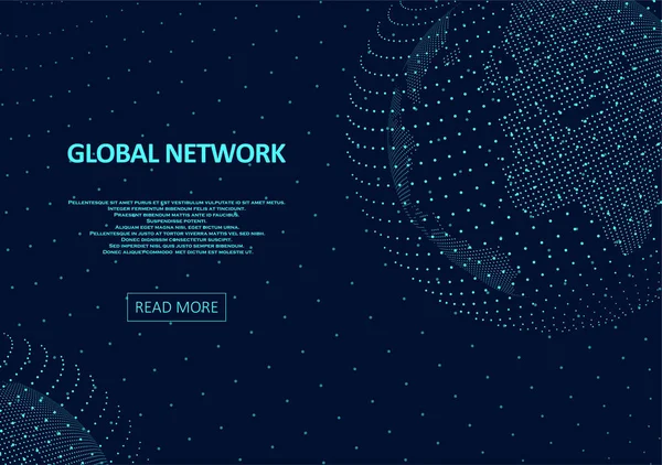 Абстрактный Глобальный Технологический Фон Точки Составленные Карта Мира Концепция Цифровых — стоковый вектор