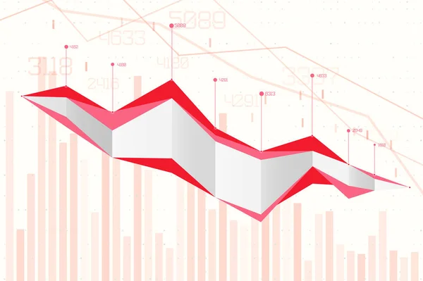 Visualización Abstracta Infografías Gráfico Gráfico Negocio Con Líneas Descenso Impacto — Archivo Imágenes Vectoriales