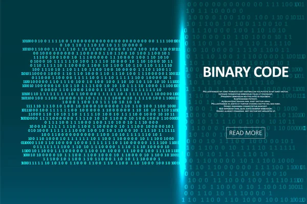 Künstliche Intelligenz Und Maschinelles Lernen Abstrakte Visualisierung Von Binärcode Darstellung — Stockvektor