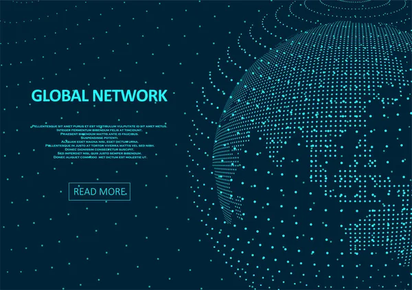 Antecedentes Tecnología Global Abstracta Puntos Compuestos Como Mapa Del Mundo — Archivo Imágenes Vectoriales