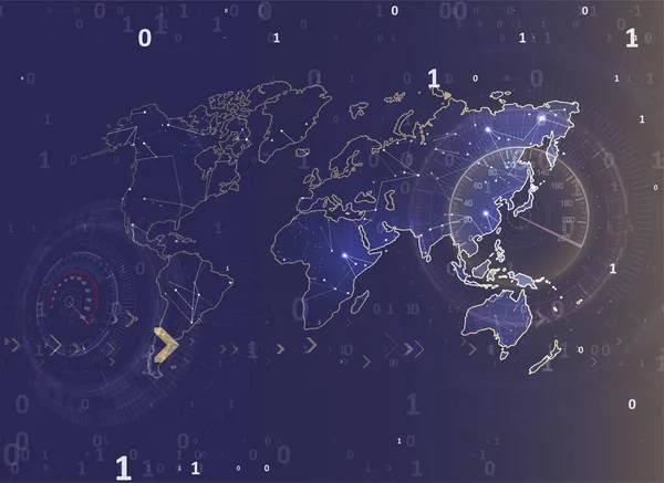 Communication Abstraite Sur Conception Trafic Mondial Concept Graphique Réseau Mondial — Image vectorielle