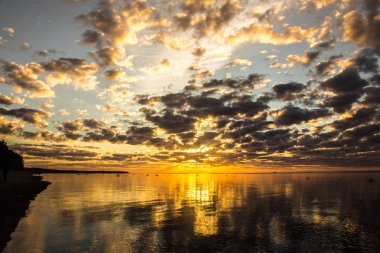 Finlandiya Körfezi (Leningrad region yaz sunset)