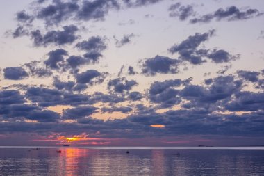 Finlandiya Körfezi (Leningrad region yaz sunset)