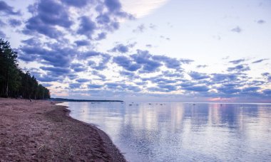 Finlandiya Körfezi (Leningrad region yaz sunset)