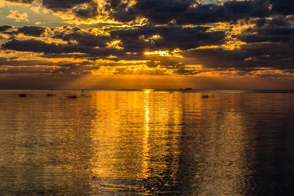 Pôr Sol Verão Golfo Finlândia Região Leningrado — Fotografia de Stock