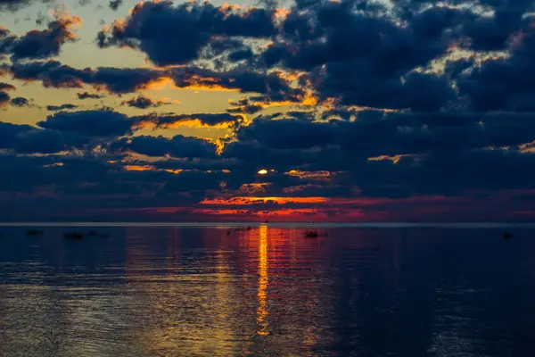 Pôr Sol Verão Golfo Finlândia Região Leningrado — Fotografia de Stock