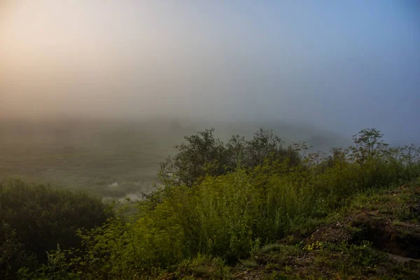Drum Dimineața Devreme Există Ceață — Fotografie, imagine de stoc