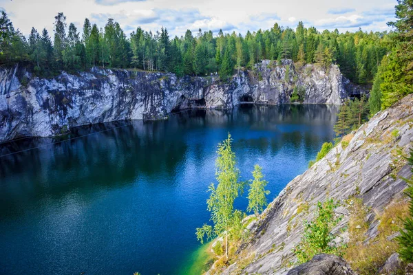 Antigua Cantera Mármol Ruskeala República Karelia —  Fotos de Stock