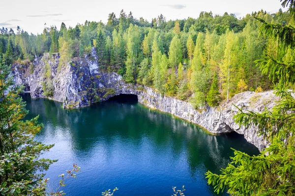 Antigua Cantera Mármol Ruskeala República Karelia —  Fotos de Stock