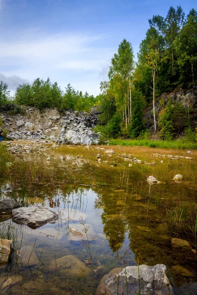 Antigua Cantera Mármol Ruskeala República Karelia — Foto de Stock