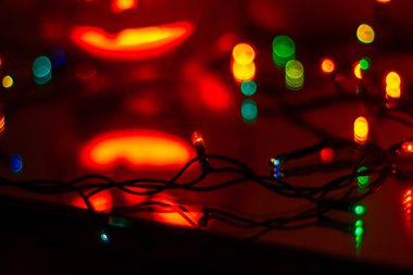 Üzerinden yeni yıl garland bokeh