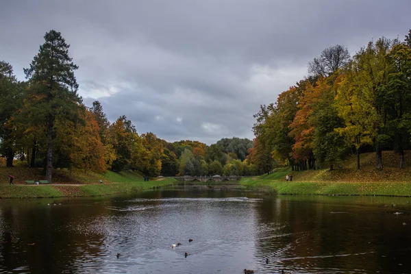 Outono dourado em Gatchina Park — Fotografia de Stock