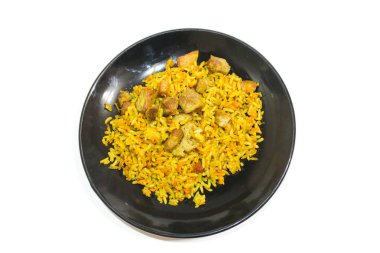 Beyaz arka plan üzerinde plov plakalı