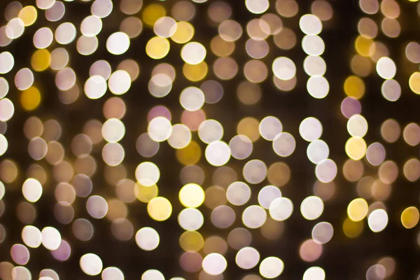 Slavnostní Vánoční Pozadí Bokeh Vánoční Stromky Rozmazané Barevné Kruhy Lehké — Stock fotografie