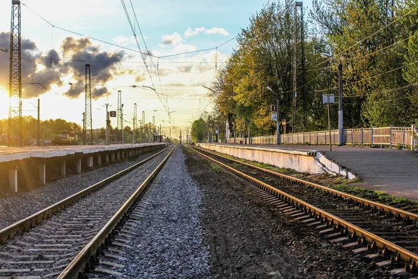 Ferrocarriles Rusia Región Leningrado — Foto de Stock