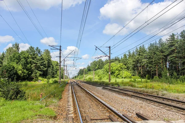 Spoorwegen Zomer Een Klein Station — Stockfoto