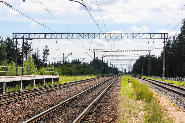 Spoorwegen Zomer Een Klein Station — Stockfoto