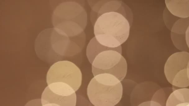 Guld Bokeh Lampor Jul Bakgrund Video — Stockvideo