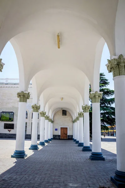 Simferopol Spoorwegstation Vakantie Krim Reis Trein Van Rusland Naar Krim — Stockfoto