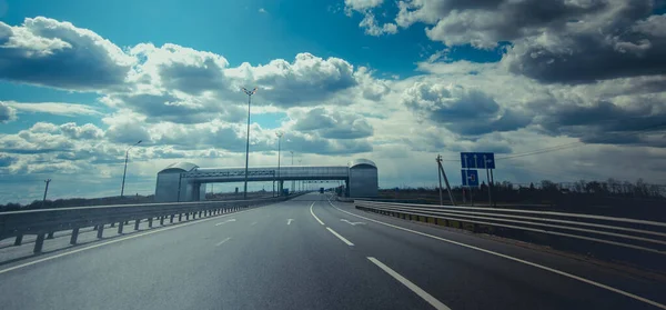 Російські Автостради Пішохідний Міст Через Дорогу Маршрут Рух Машин Подорож — стокове фото