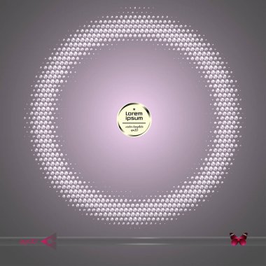 Vektör yuvarlak çerçeve. Yarı ton grafik öğesi desen arka plan.