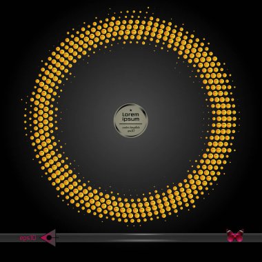 Vektör yuvarlak çerçeve. Yarı ton grafik öğesi desen arka plan.