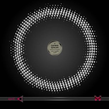 Vektör yuvarlak çerçeve. Yarı ton grafik öğesi desen arka plan.