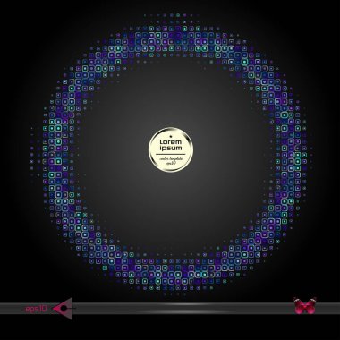 Vektör yuvarlak çerçeve. Yarı ton grafik öğesi desen arka plan.